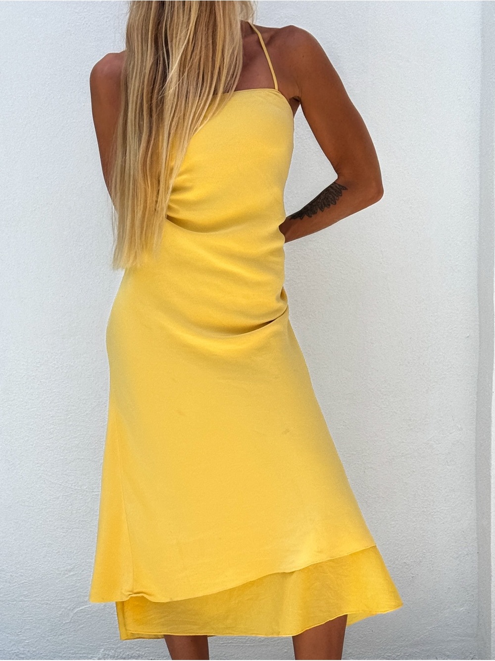 Vintage Handmade Yellow Slip Dress